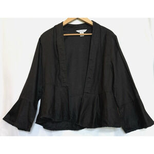 Tommy Bahama Womens 100% Linen Raw Hem Open Jacket Size M Lightweight Preppy